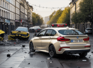 Accident la Weinheim: BMW se ciocnește cu tramvaiul – O șoferiță de 29 de ani implicată