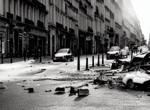 Accident spectaculos în Paris: Trei mașini de poliție implicate