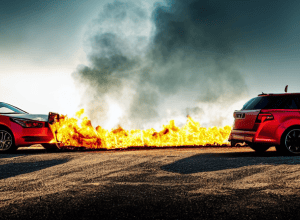 Incendiu auto pe A46 Wuppertal: Intervenție rapidă a pompierilor