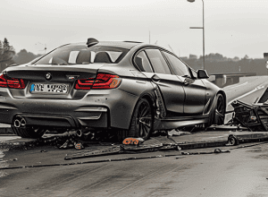 Accident B70: Șoferiță lovește o scară căzută