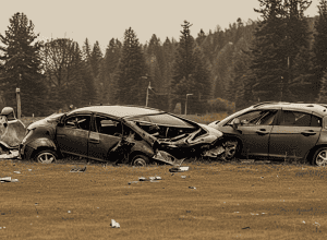 Accident Vlotho: Mașină căzută în râpă, 4 răniți