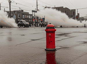 Tur «cu scântei»: Mașină lovește un hidrant