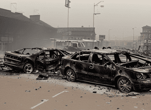 Freiburg: Mașină distrusă de un incendiu pe stradă