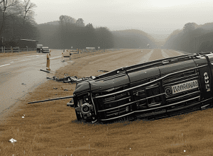 Dahlem: Român rănit ușor; s-a răsturnat cu duba pe B51