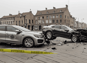 Accident la expo auto: Minor la volan, o femeie rănită