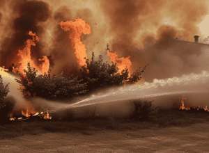 Incendiu în Hürtgen: Gard viu în flăcări după utilizarea unui arzător cu gaz