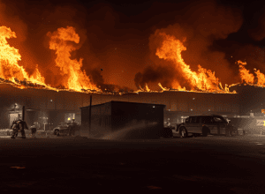 Incendiu masiv în Ahlen: Pompierii salvează fabrica de găleți