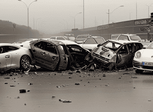Accident grav pe A3: Porsche se izbește de o mașină, șoferul rănit grav