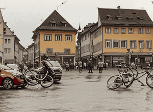 Freiburg: Femeie răstoarnă biciclist (74)