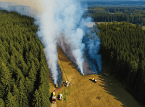 Incendiu forestier devastator în Hessen: Pompierii luptă cu flăcările pe o suprafață cât patru terenuri de fotbal