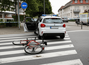 Accident grav la Freiburg: Ciclist de 80 de ani decedat după coliziunea cu o portieră auto