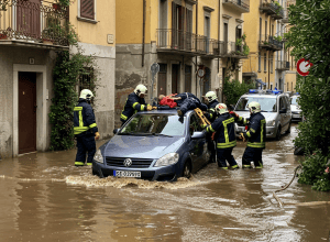 Inundații în nordul Italiei - Salvare în ultimul moment