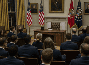Dramă la Biroul Oval - O fată leșină la ceremonia lui Trump