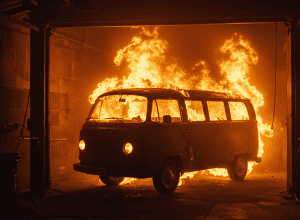 Incendiu distruge un VW T2 de epocă în Erfurt