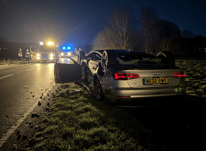 Accident grav în Marienheide: Audi s-a răsturnat pe un drum rural