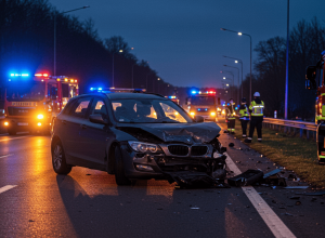 Accident grav pe B3: Hyundai lovește un BMW, șoferi răniți grav