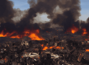 Incendiu devastator în Essen - Un depozit de fier vechi s-a transformat într-un infern