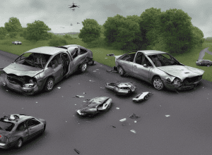 Accident frontal grav: Patru persoane grav rănite