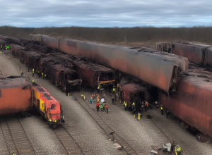 Deraierea unui vagon de marfă în gara principală din Mainz
