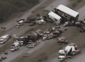 Accident grav pe A2: Camion intră într-un autocar plin cu pasageri