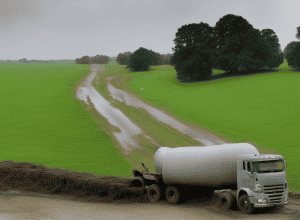 Camion a derapat într-un șanț lângă Dambeck