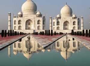 Fiica lui JD Vance își acoperă urechile în fața Taj Mahalului