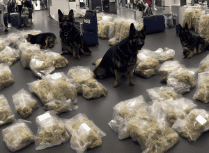 Câinele antidrog descoperă 68 kg de cannabis pe aeroportul BER