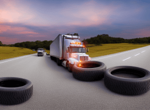 Controale rutiere B33: Camion oprit de poliție din cauza anvelopelor uzate