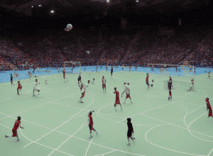 Incredibil! Minge blocată în poartă la handbal