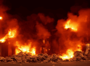 Incendiu la Ulm: Clienții unui restaurant sting cartoanele în flăcări