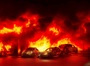 Incendiu puternic în Hagenow: Două mașini mistuite de flăcări