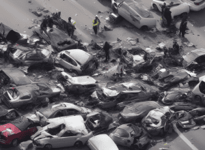 Accident grav pe A2 - Cinci mașini s-au ciocnit, șase răniți