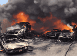 Grömitz: Carport și autoturism, cuprinse de flăcări violente
