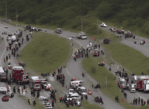 Accident pe A43: Motociclistă rănită, transportată cu elicopterul la spital