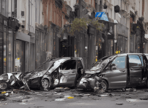 Accident grav în Ulm: Mercedes se izbește de o fațadă de sticlă
