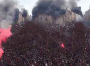 Poliția din Stuttgart oprește un protest după folosirea de materiale pirotehnice