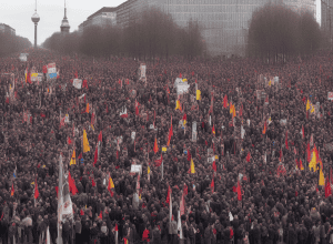Demonstrație de 1 Mai la Berlin – Persoană mascată citește un mesaj de salut de la RAF-Klette