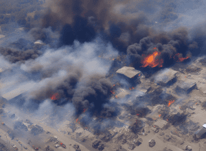 Alertă pentru locuitori - Incendiu major într-o zonă industrială din Schifferstadt
