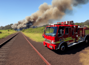 Ulm - Pompierii sting un incendiu de vegetație uscată lângă calea ferată