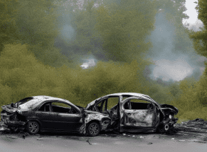 Șoferiță (64) moare într-un accident în Ebersburg, Skoda a luat foc