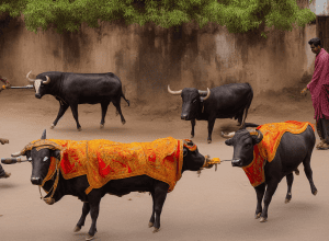 Bizar! Un taur «atacă» un scuter în India