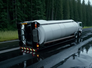 Camion cu lapte răsturnat în Stuttgart: 6000 de litri intacți după accident