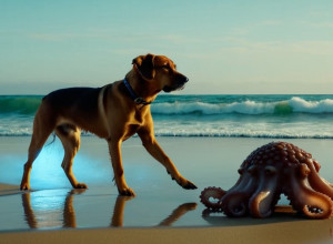 Întâlnire Inedită pe Plaja din Tenerife: Un Câine și O Caracatiță, Față în Față