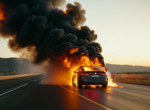 Incendiu dramatic în Texas: O persoană, prinsă în flăcările unei mașini