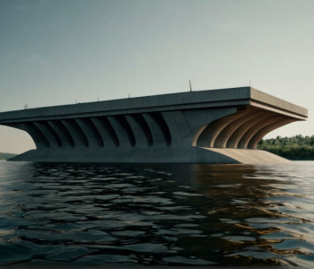 Corp gigantic de beton navighează pe râul Weser: O structură de 22.000 de tone în mișcare