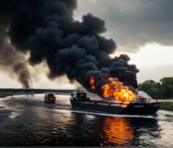 Atac în regiunea Odesa: Un tanc petrolier în flăcări amenință cu explozia