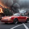 Un Rapper a Filmat un Clip în Fața unui Porsche 911 care Ardea: Scandal în Germania