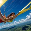 Acrobată braziliană își riscă viața pentru un record mondial în aer