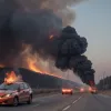 O șoferiță de BMW a scăpat nevătămată după ce mașina i-a luat foc pe autostrada A7 din Germania