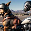 Călătorie periculoasă în Australia: O motociclistă și-a legat câinele de piept și riscă o amendă mare